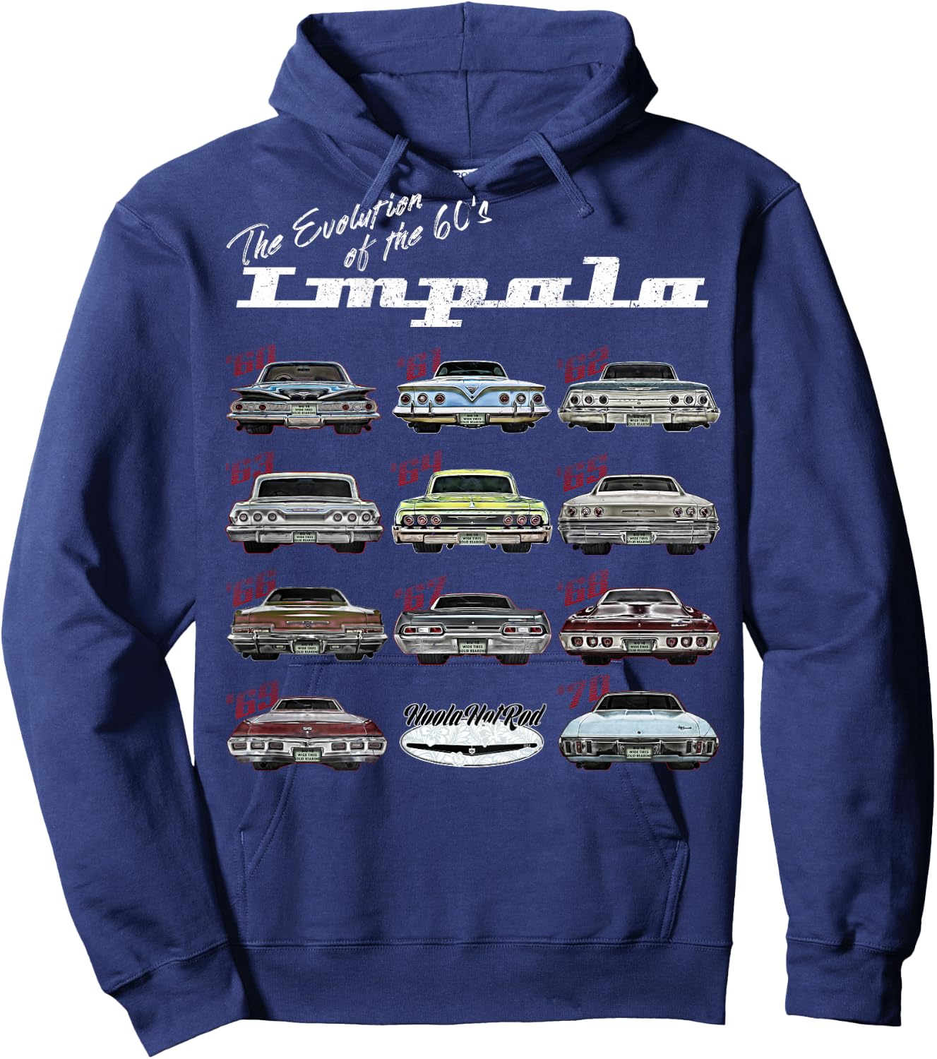 Evolution of the 60s Impala 1960 Hot Rod Muscle Car mashup Hoodie - Hoodie | Navy