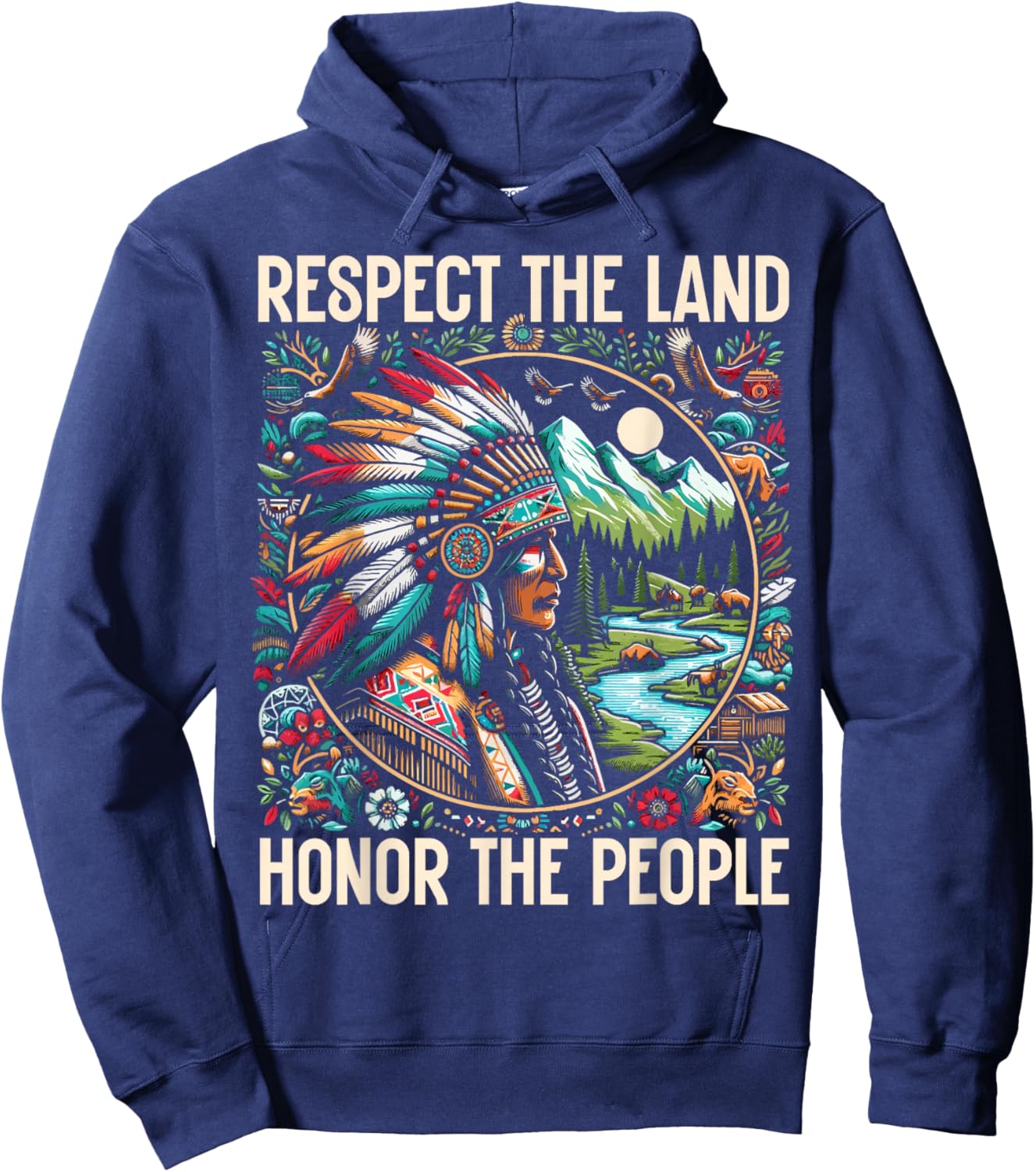 Native American Indian Cherokee Apache Tribe Indigenous Hoodie - Hoodie | Navy