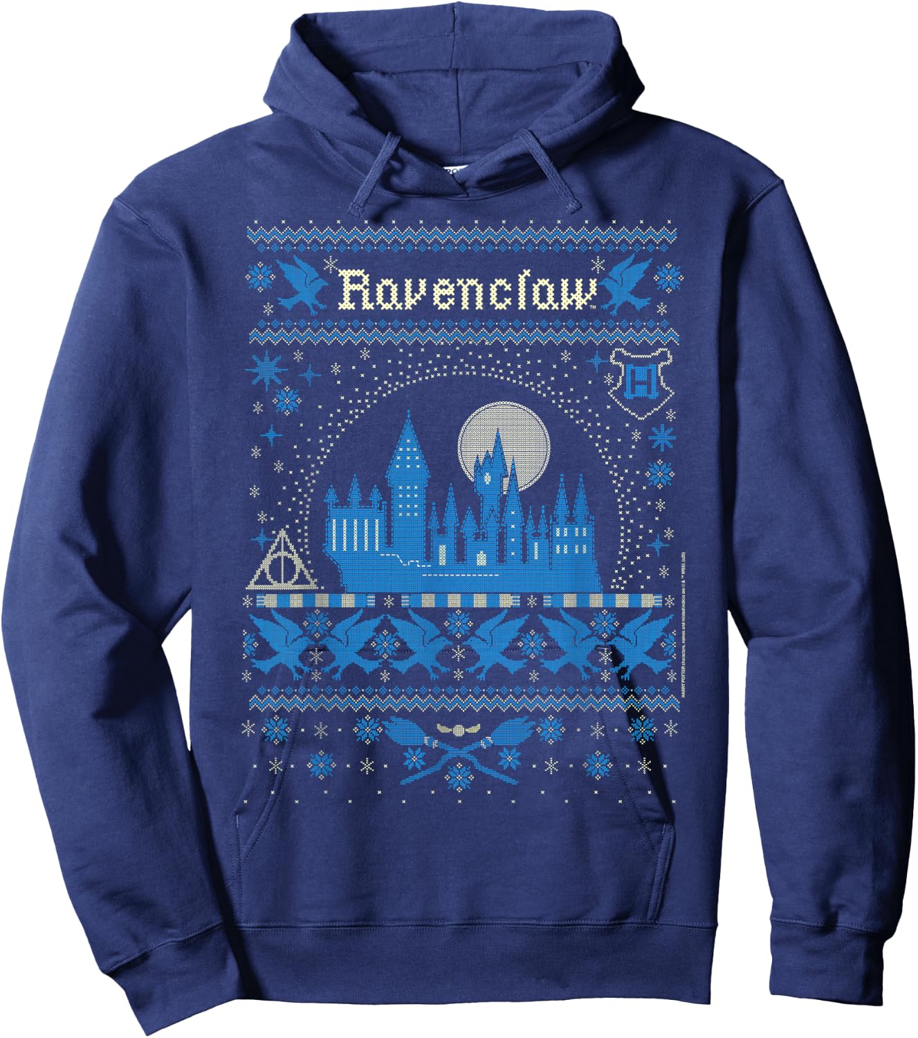 Harry Potter Christmas Ravenclaw Ugly Sweater Hoodie - Hoodie | Navy