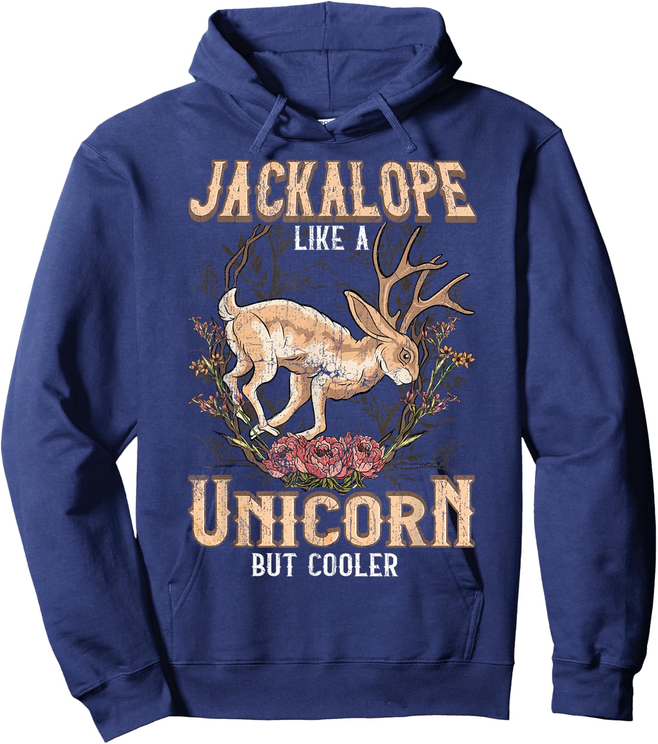 Cryptozoology Vintage Retro Spirit Jackalope Xmas Gift Hoodie - Hoodie | Navy