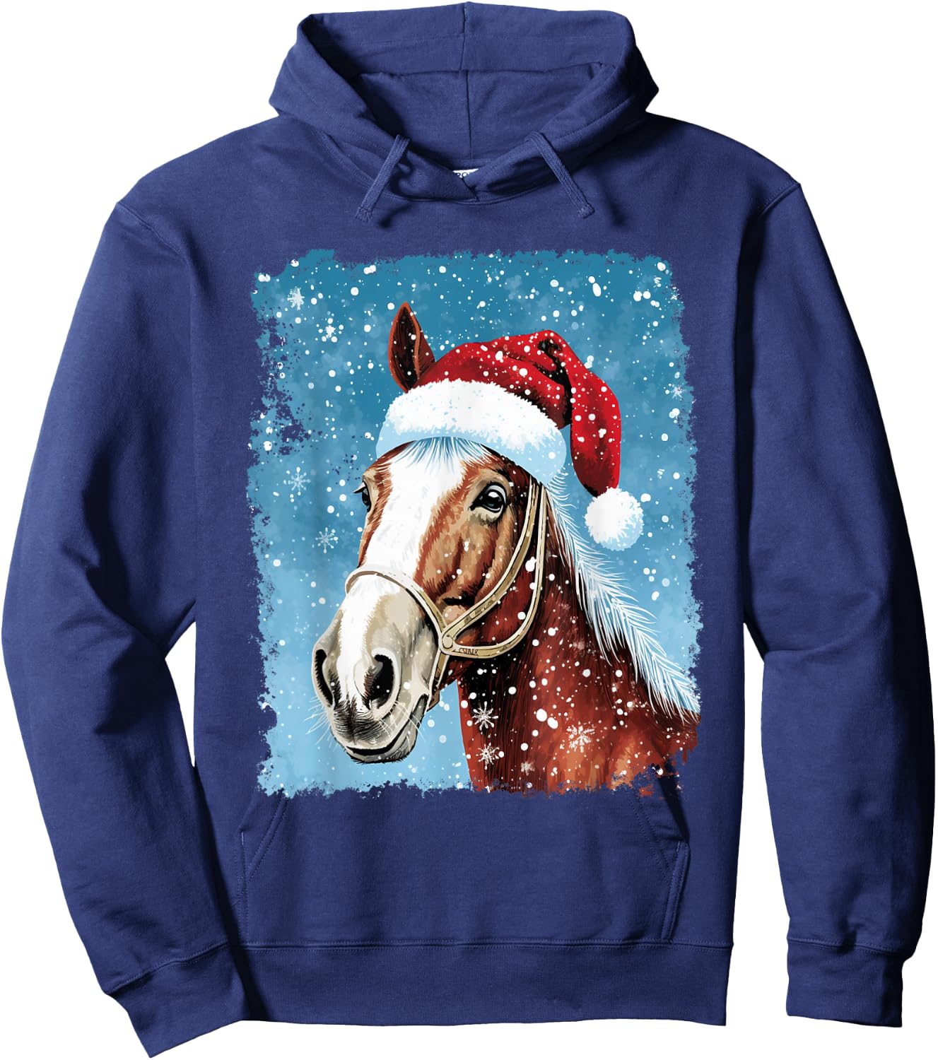 Christmas Farmer Animal Horse Hoodie - Hoodie | Navy