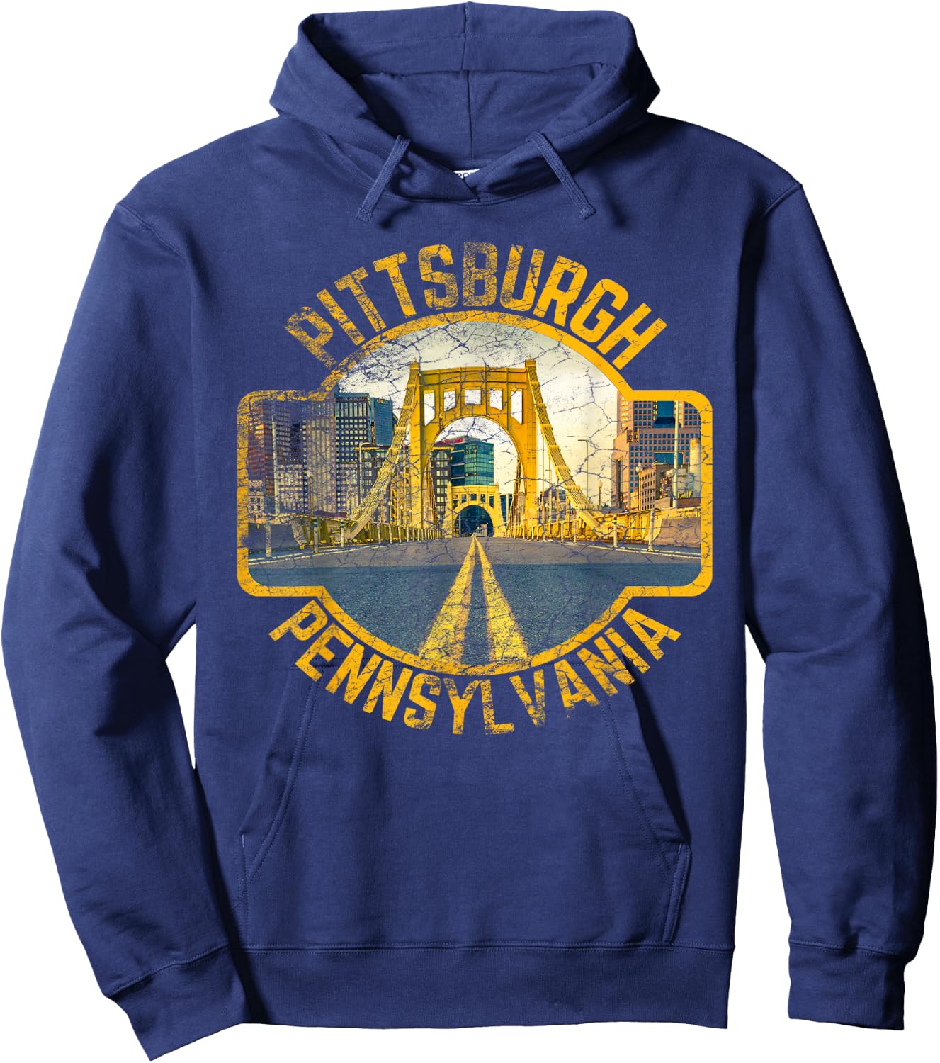 Pittsburgh Pennsylvania Steel City Skyline Photography 412 Hoodie - Hoodie | Navy