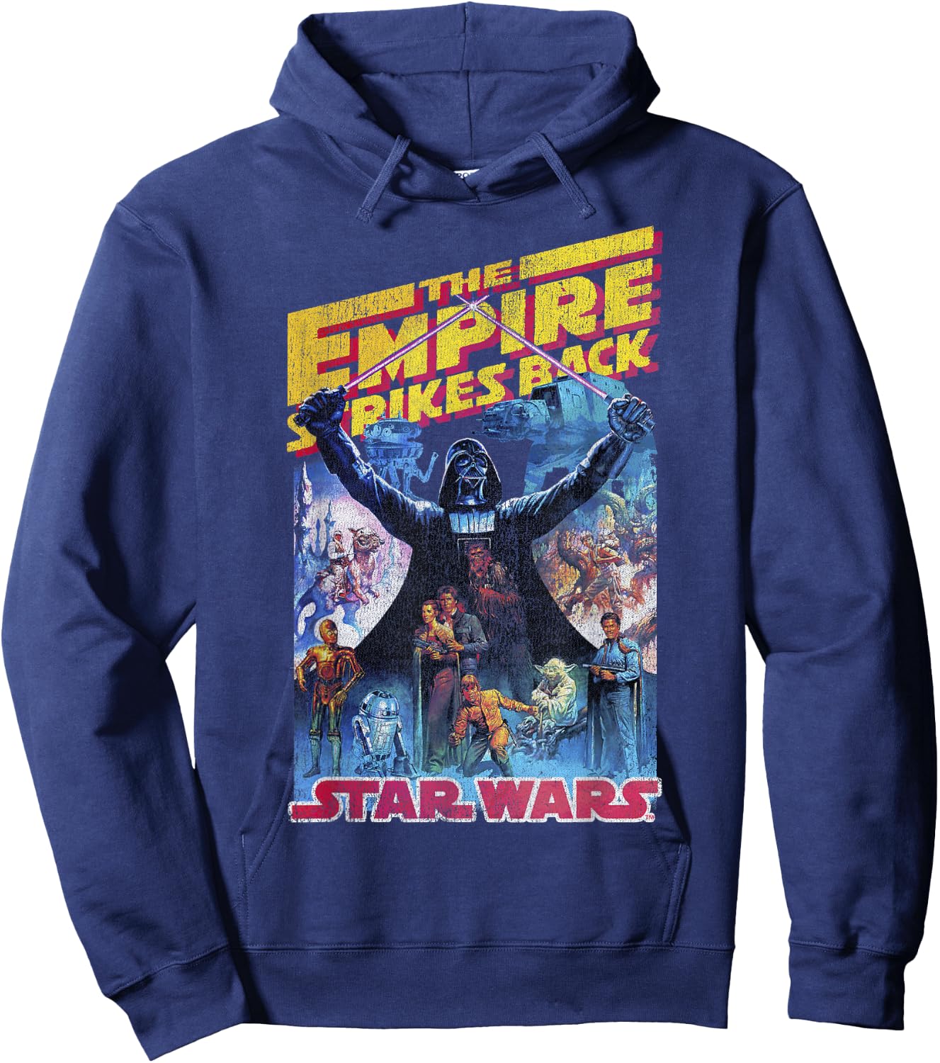 Star Wars Empire Strikes Back Retro Poster Hoodie - Hoodie | Navy