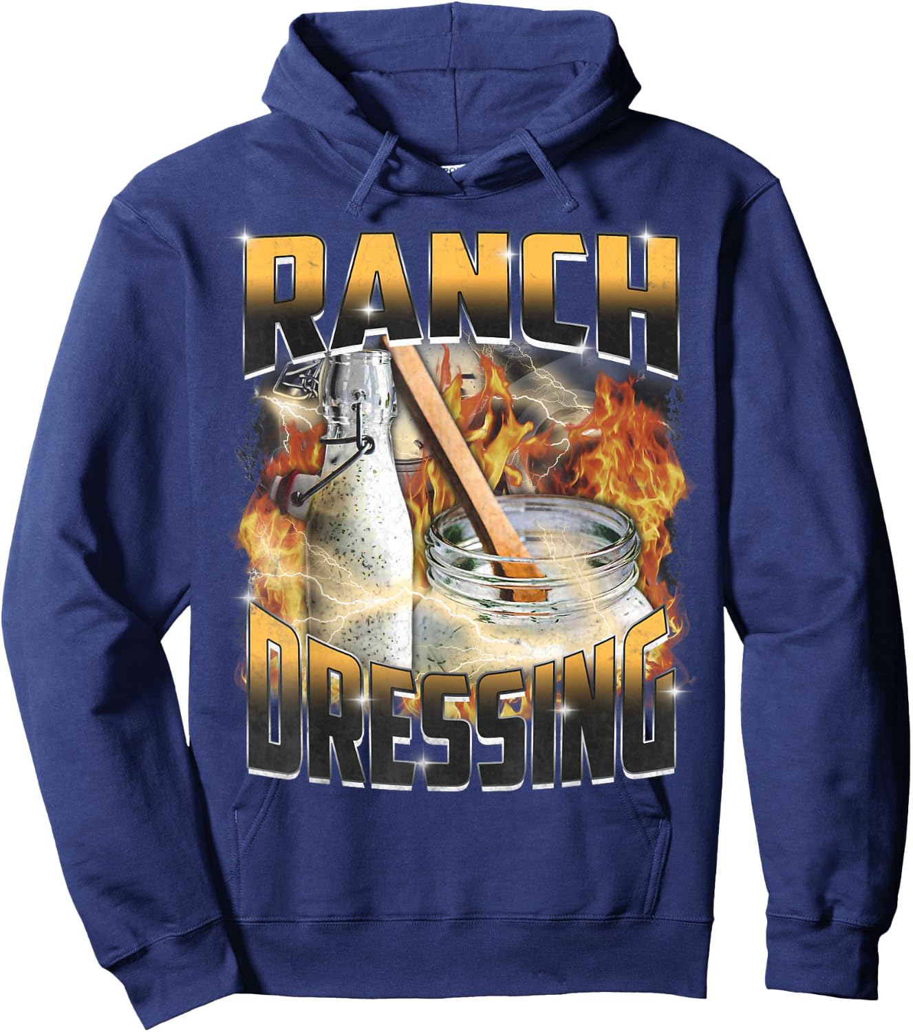 Funny Ranch Dressing Lover Bootleg Rap Aesthetic Vintage 90s Hoodie - Hoodie | Navy