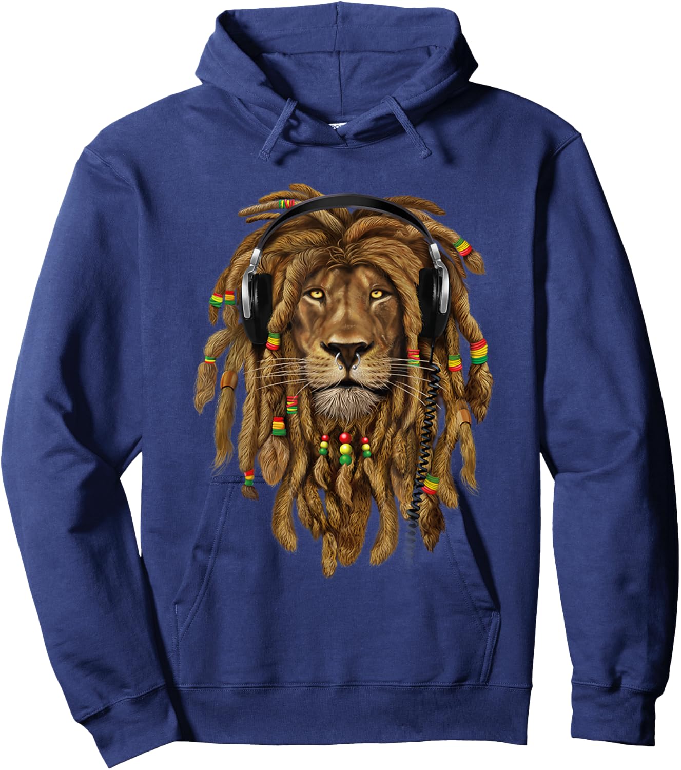 Lion Of Judah, Judah Lion, Lion Dreadlocks, Rasta Lion Shirt Hoodie - Hoodie | Navy