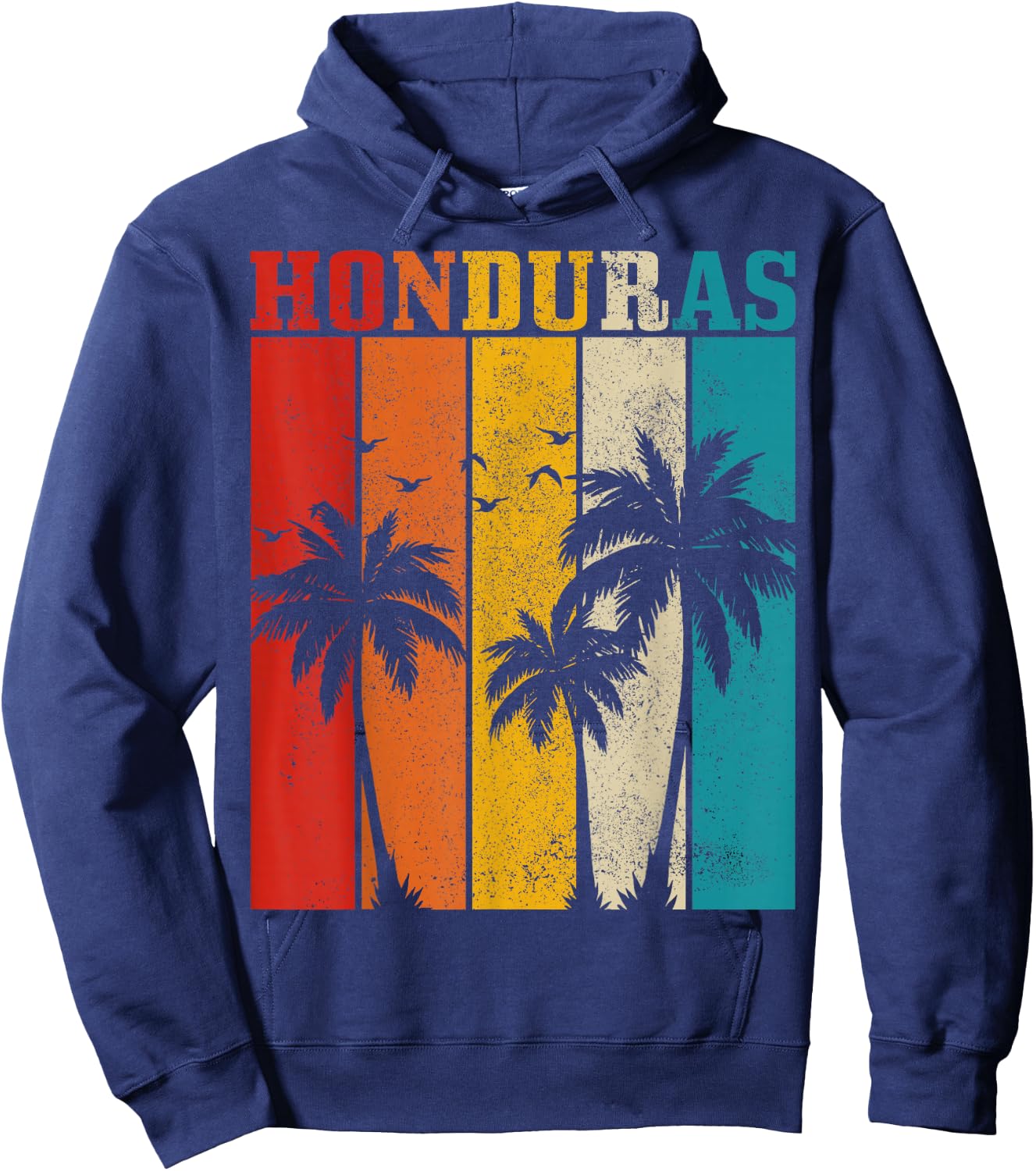 Honduras Vintage Palm Trees Surfer Souvenir Hoodie - Hoodie | Navy