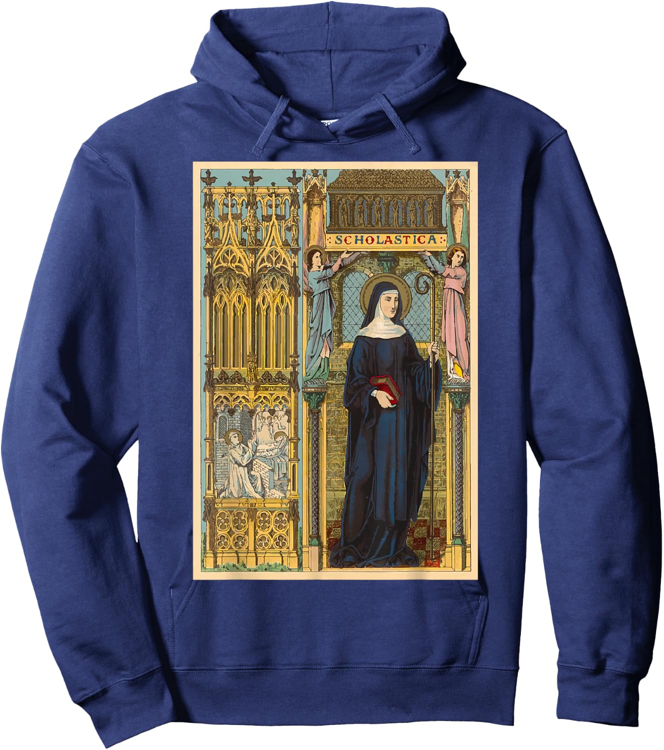 St. Scholastica Benedict Catholic Saints Benedictines Hoodie - Hoodie | Navy