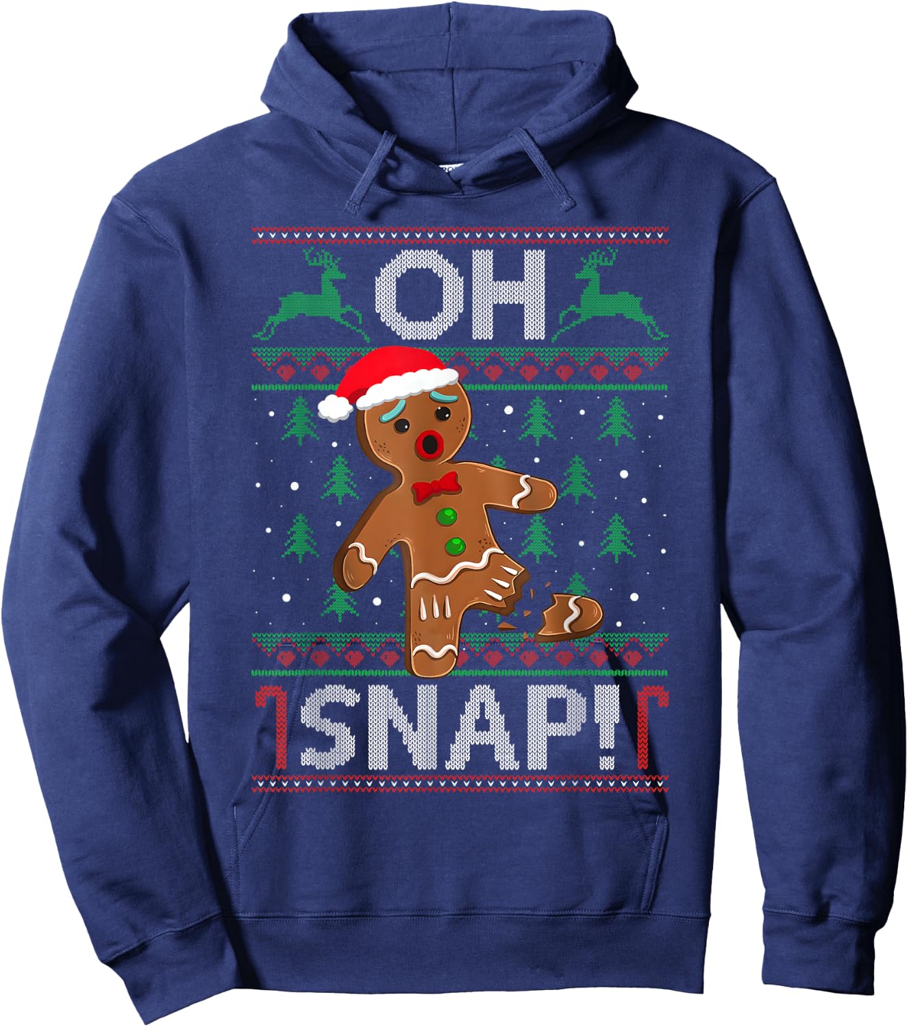 Oh Snap Gingerbread Man Christmas Funny Cookie Baking Xmas Hoodie - Hoodie | Navy