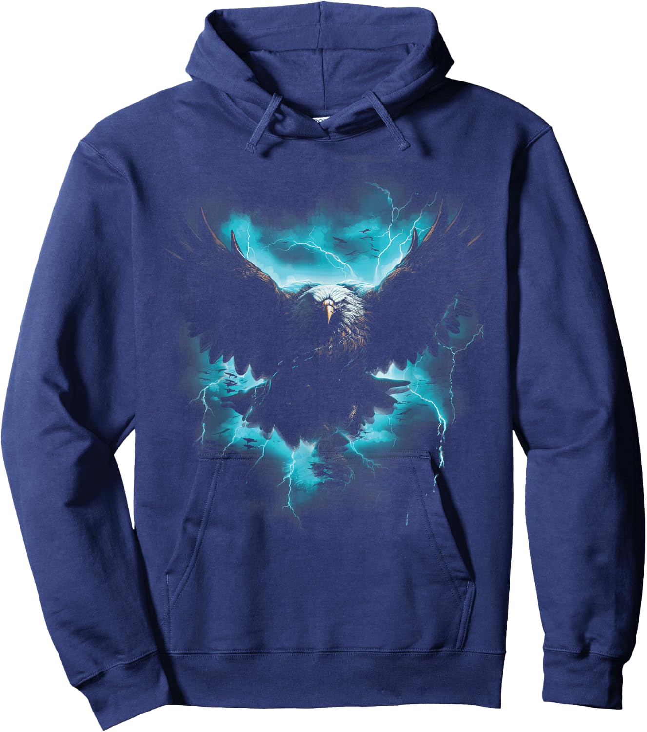 Bald eagle Bird Nature Usa Lightning Hoodie - Hoodie | Navy