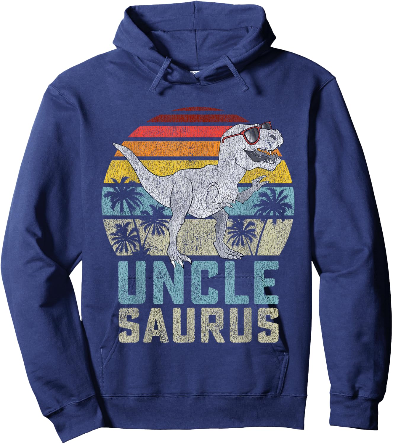 Unclesaurus T Rex Dinosaur Uncle Saurus Family Matching Hoodie - Hoodie | Navy