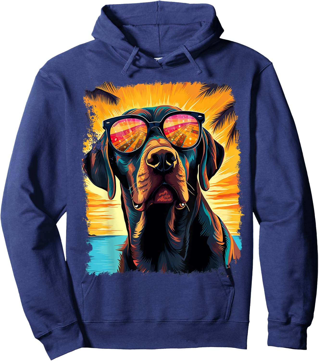 Hawaiian Labrador Retriever Hoodie - Hoodie | Navy