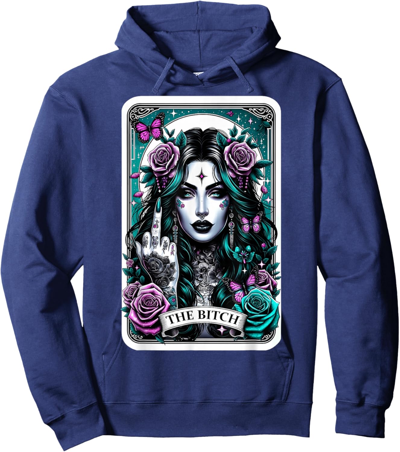 The Bitch Tarot Card Hoodie - Hoodie | Navy