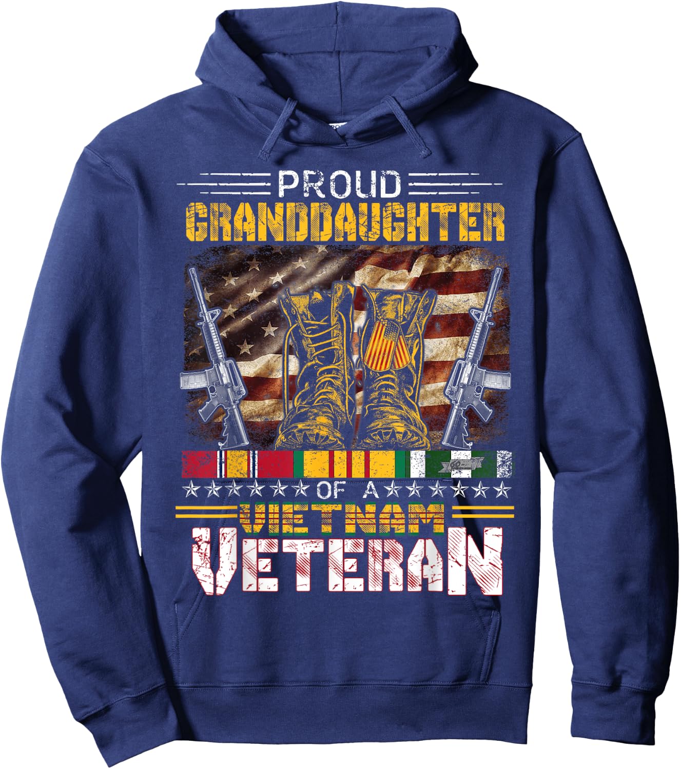 Proud Granddaughter Of A Vietnam Veteran Shirt | Vietnam Vet Hoodie - Hoodie | Navy