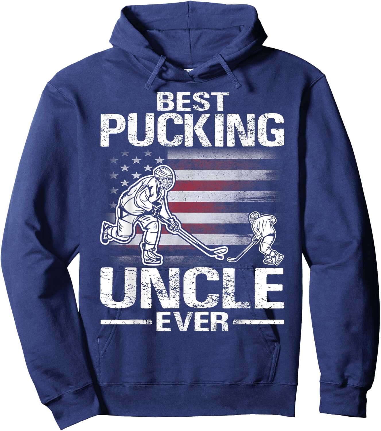 Best Pucking Uncle Ever Hockey Father's Day Gift Hoodie - Hoodie | Navy