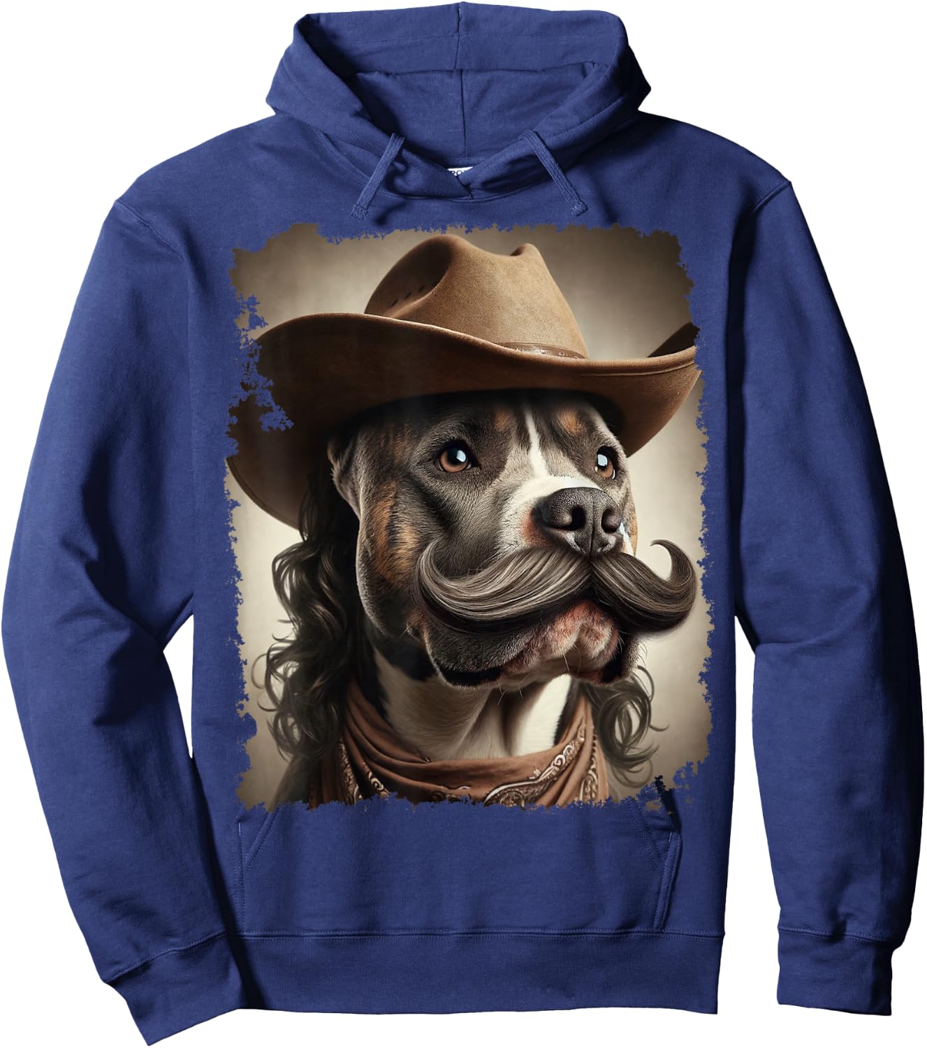 Cowboy Pitbull Funny Dog Meme Hoodie - Hoodie | Navy