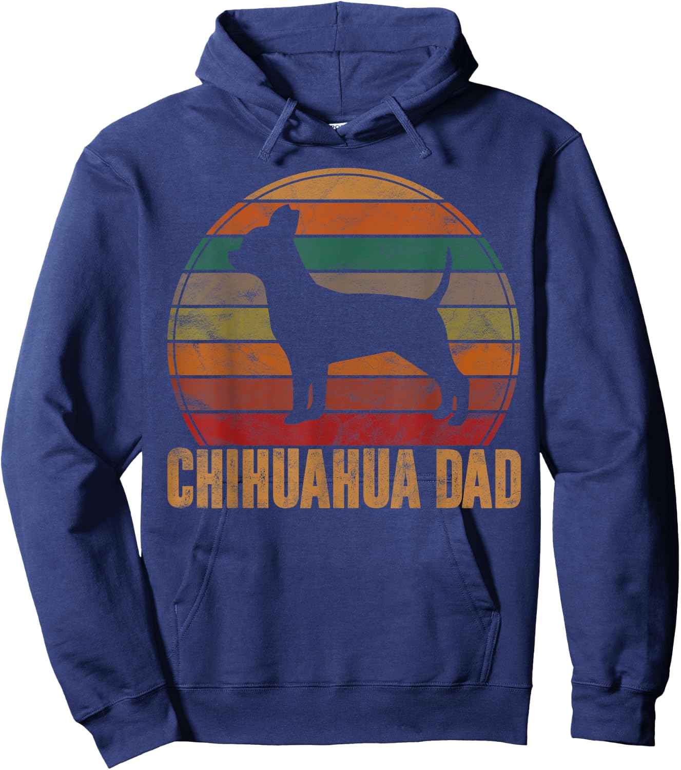 Retro Chihuahua Dad Gift Chi-chi Daddy Dog Owner Pet Father Men Women Girls Kids Hoodie - Hoodie | Navy