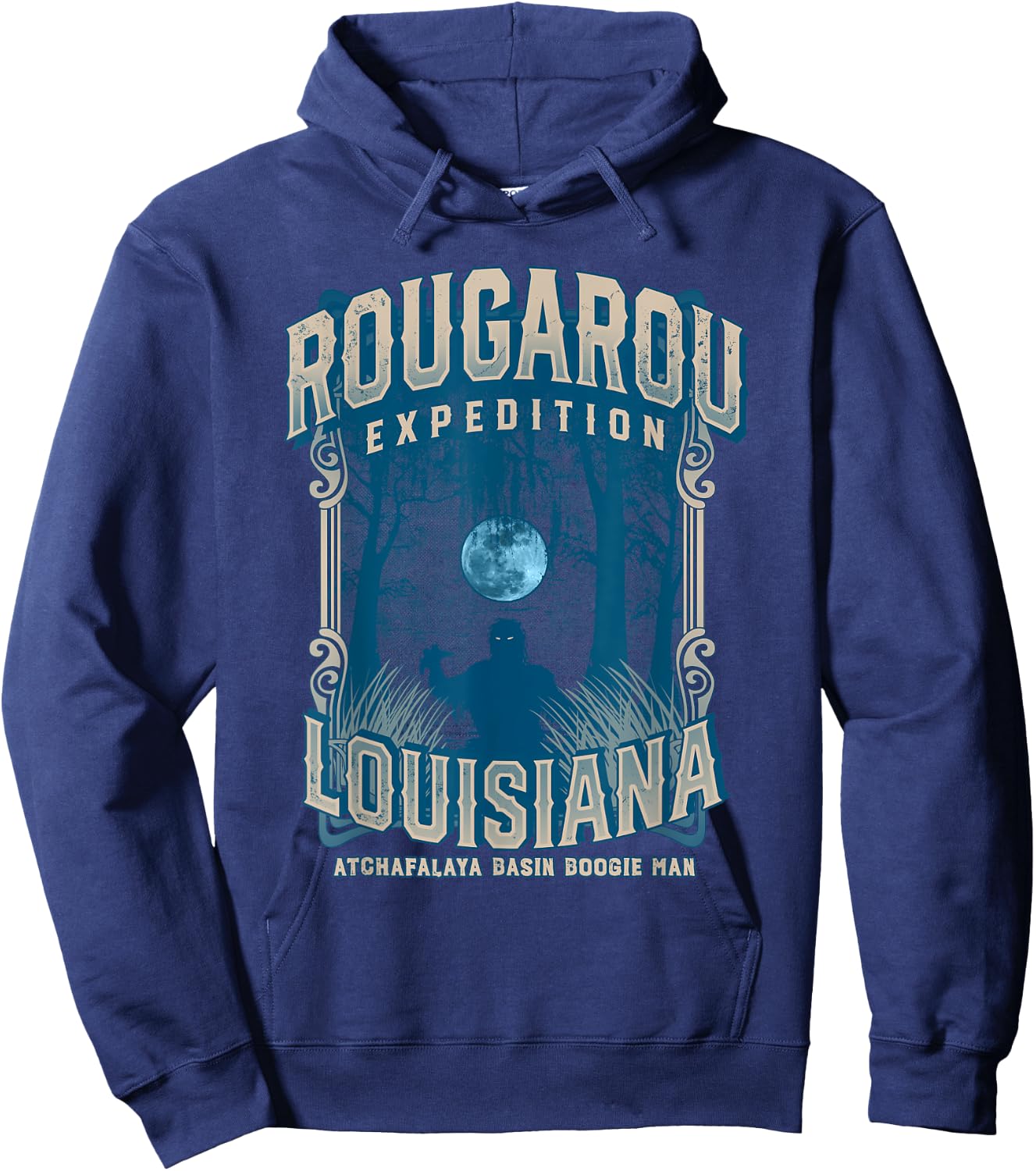 Rougarou Expedition Louisiana Swamp Monster Werewolf Legend Hoodie - Hoodie | Navy