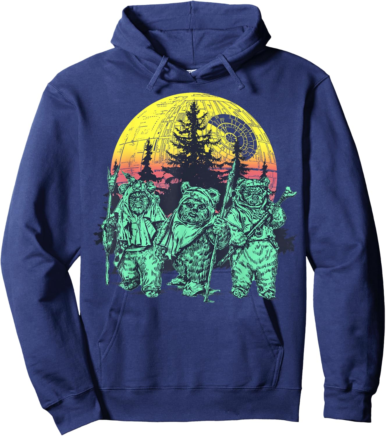 Star Wars Endor Ewok Forest Sunset Hoodie - Hoodie | Navy