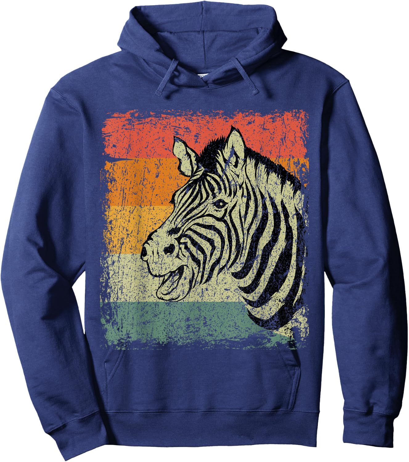 Retro Zebra Gift Vintage Zebra Hoodie - Hoodie | Navy