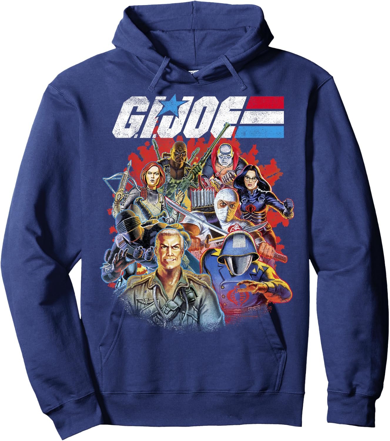 G.I. Joe Retro Group Shot American Hero Fade Logo Small Hoodie - Hoodie | Navy