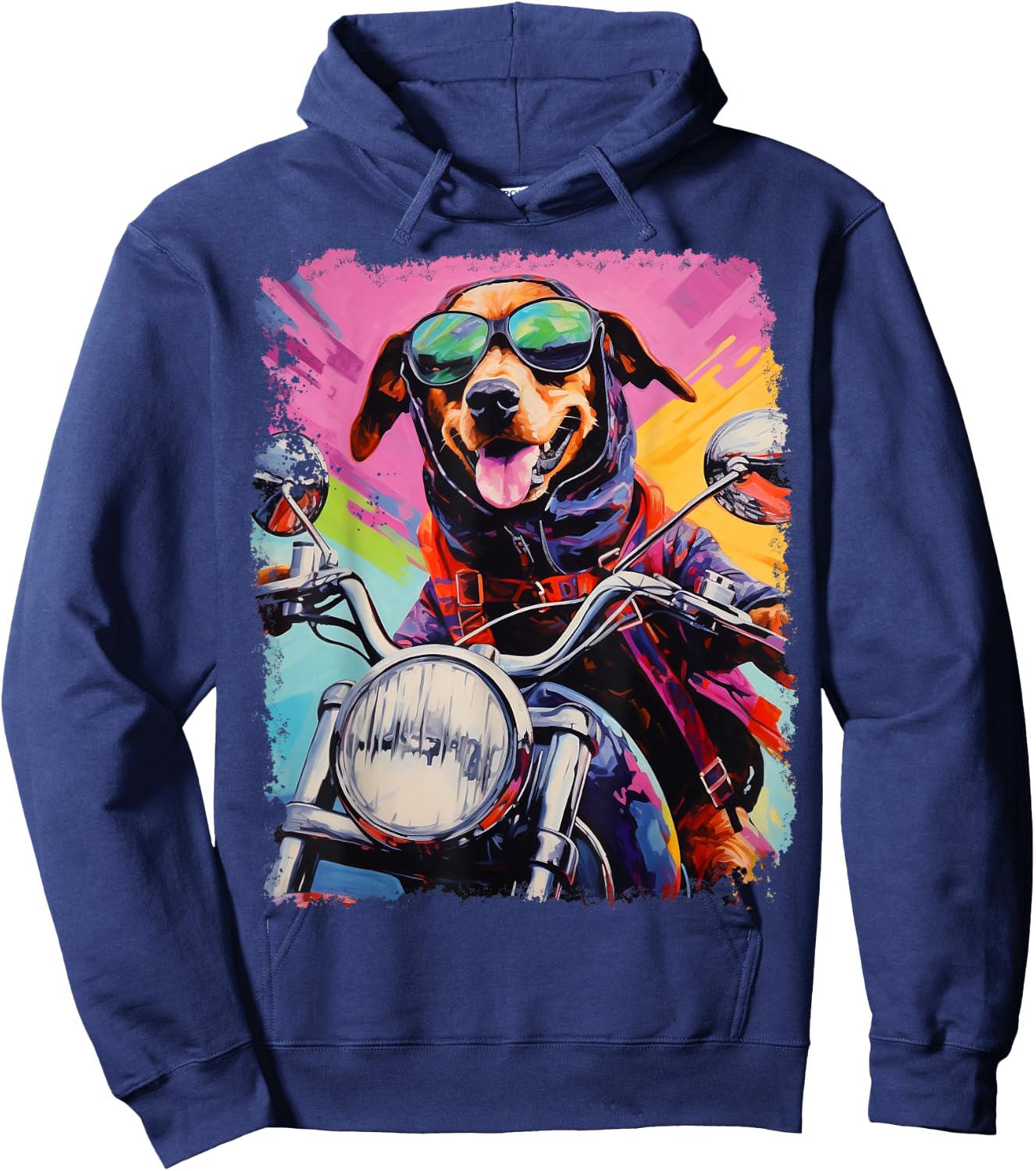 Motorbike Gear Dog on Motorcycle Hoodie - Hoodie | Navy