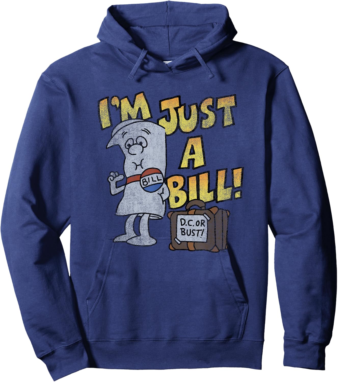 Schoolhouse Rock I’m Just a Bill DC or Bust Retro TV Show Hoodie - Hoodie | Navy