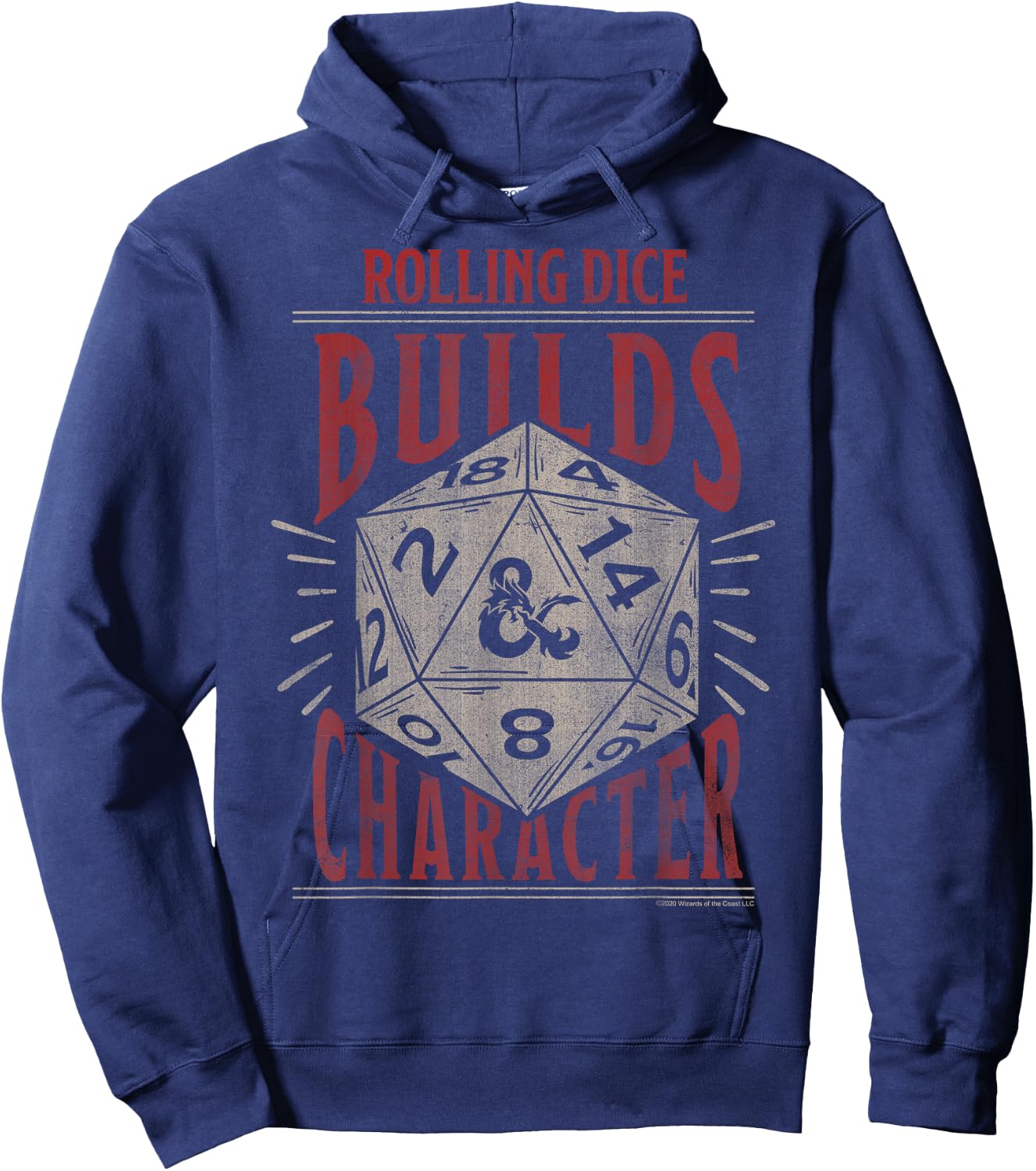Dungeons & Dragons Rolling Dice Builds Character Short Sleeve Hoodie - Hoodie | Navy