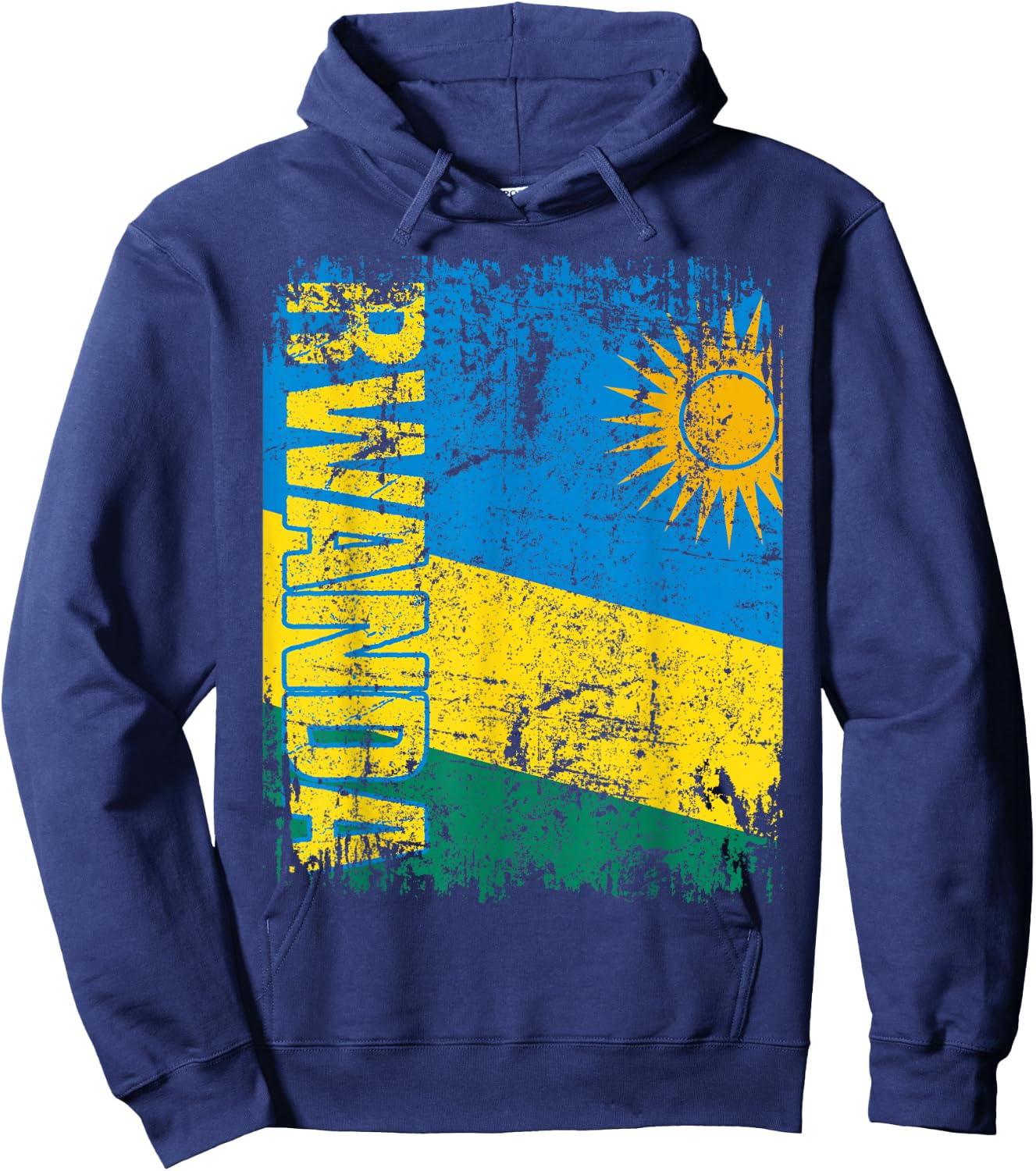 RWANDA Flag Vintage Distressed RWANDA Hoodie - Hoodie | Navy