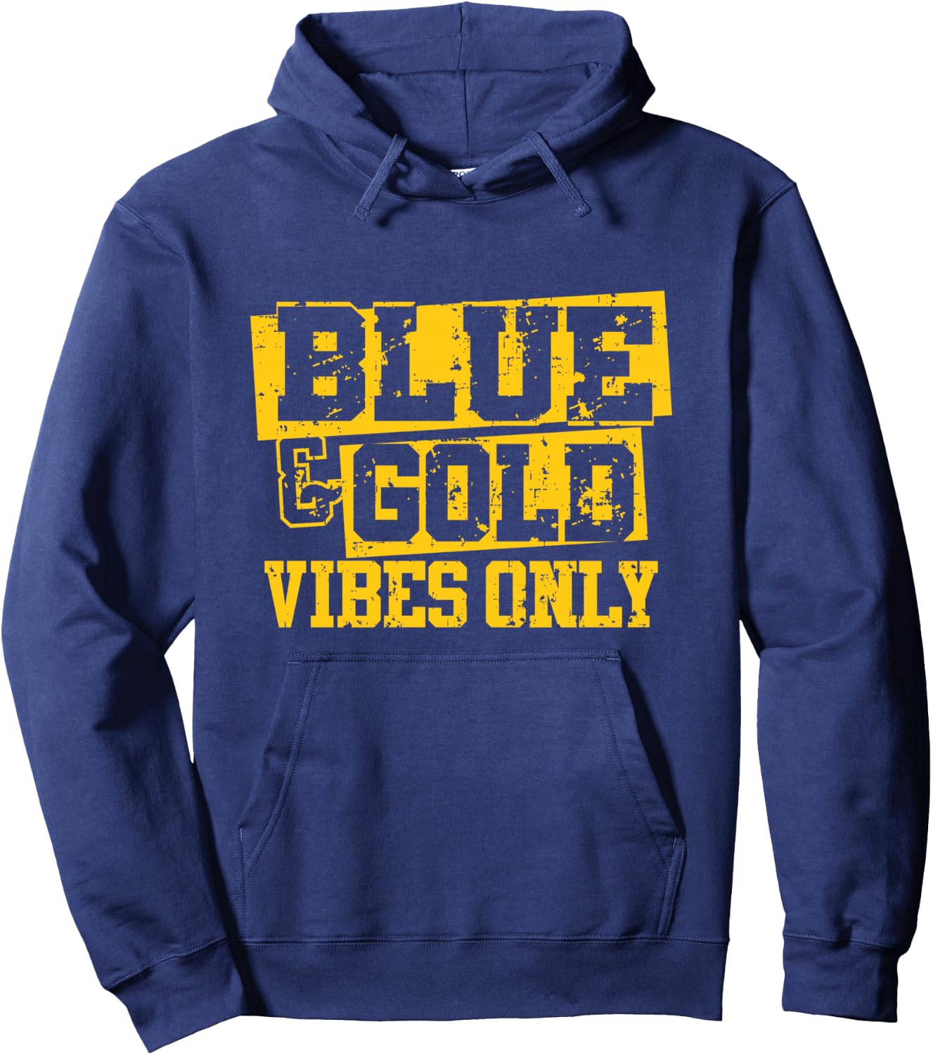 Blue & Gold Vibes Only Game Day Group School Sports Hoodie - Hoodie | Navy
