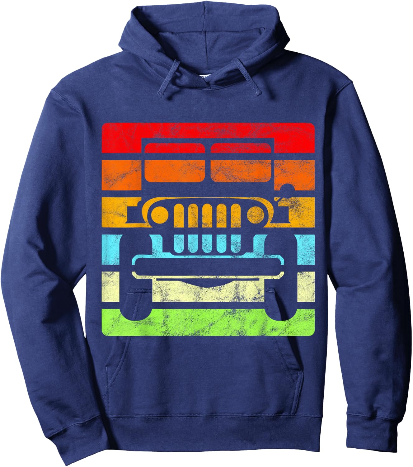 Off Road 4X4 Vintage Retro 70s Sunset Off Road Gift Hoodie - Hoodie | Navy