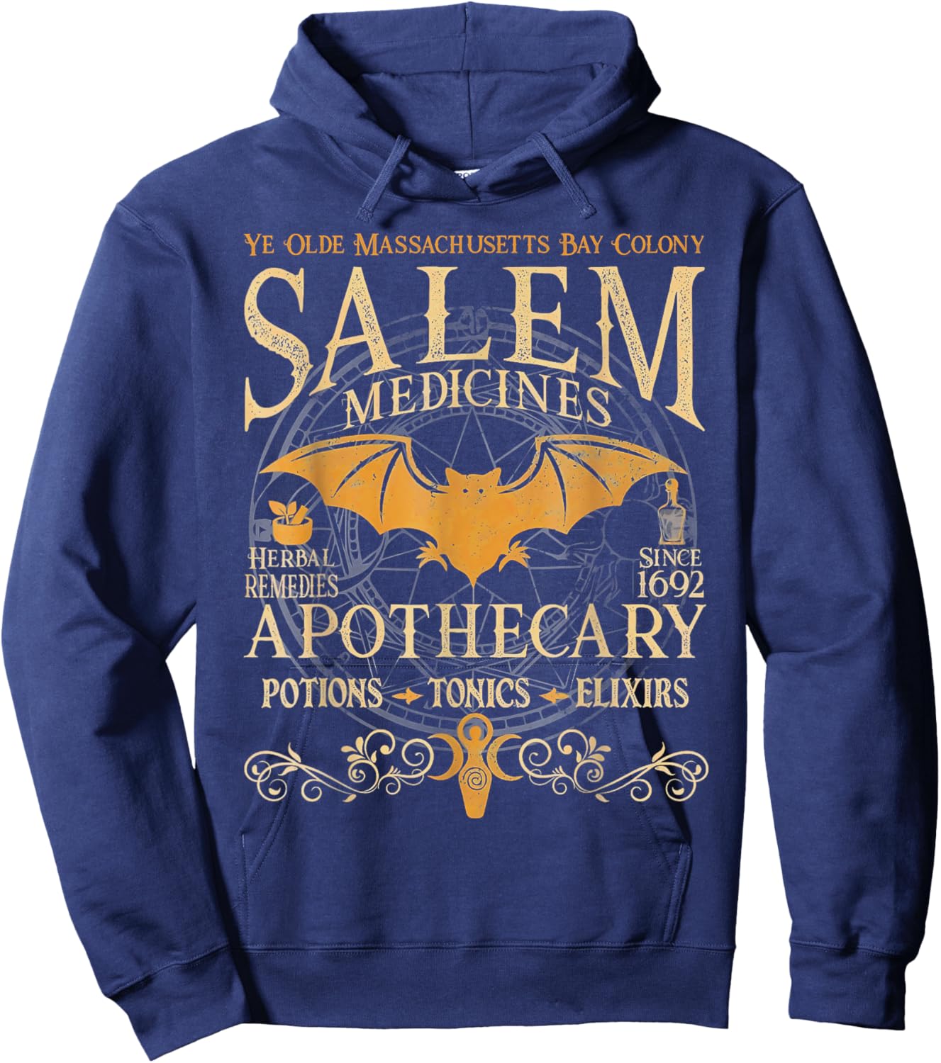Salem Medicines Apothecary Witch Spooky Season Halloween Hoodie - Hoodie | Navy