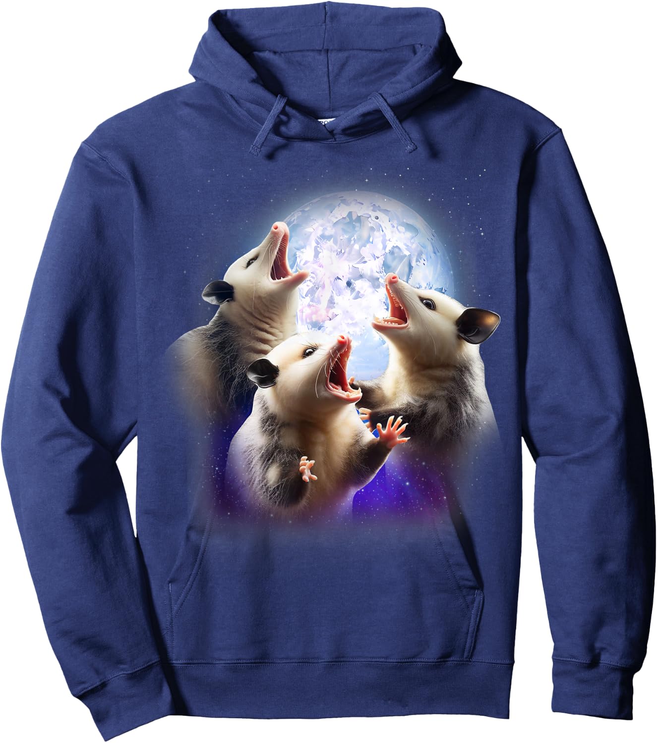 3 Opossum Howling At The Moon Funny Possum Animal Lover Kids Hoodie - Hoodie | Navy