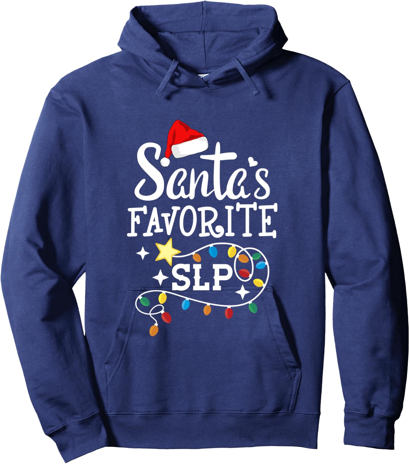 Santa's Favorite SLP Speech-language pathologists Christmas Hoodie - Hoodie | Navy