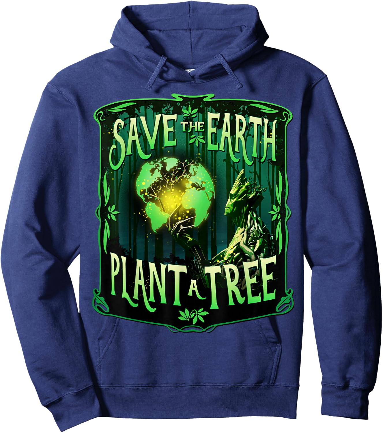 Marvel Earth Day Groot Save The Earth Plant A Tree Hoodie - Hoodie | Navy