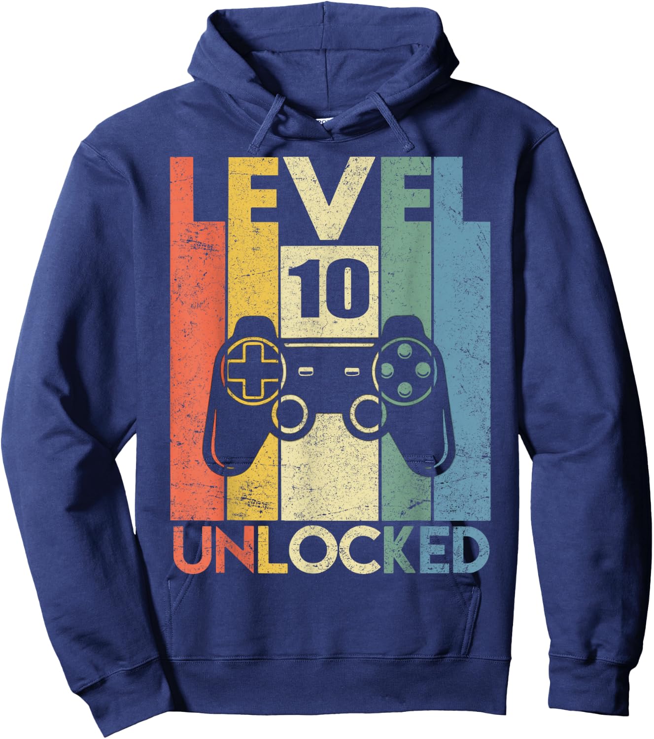 Level 10 Unlocked Funny Video Gamer 10th Birthday Gift Hoodie - Hoodie | Navy