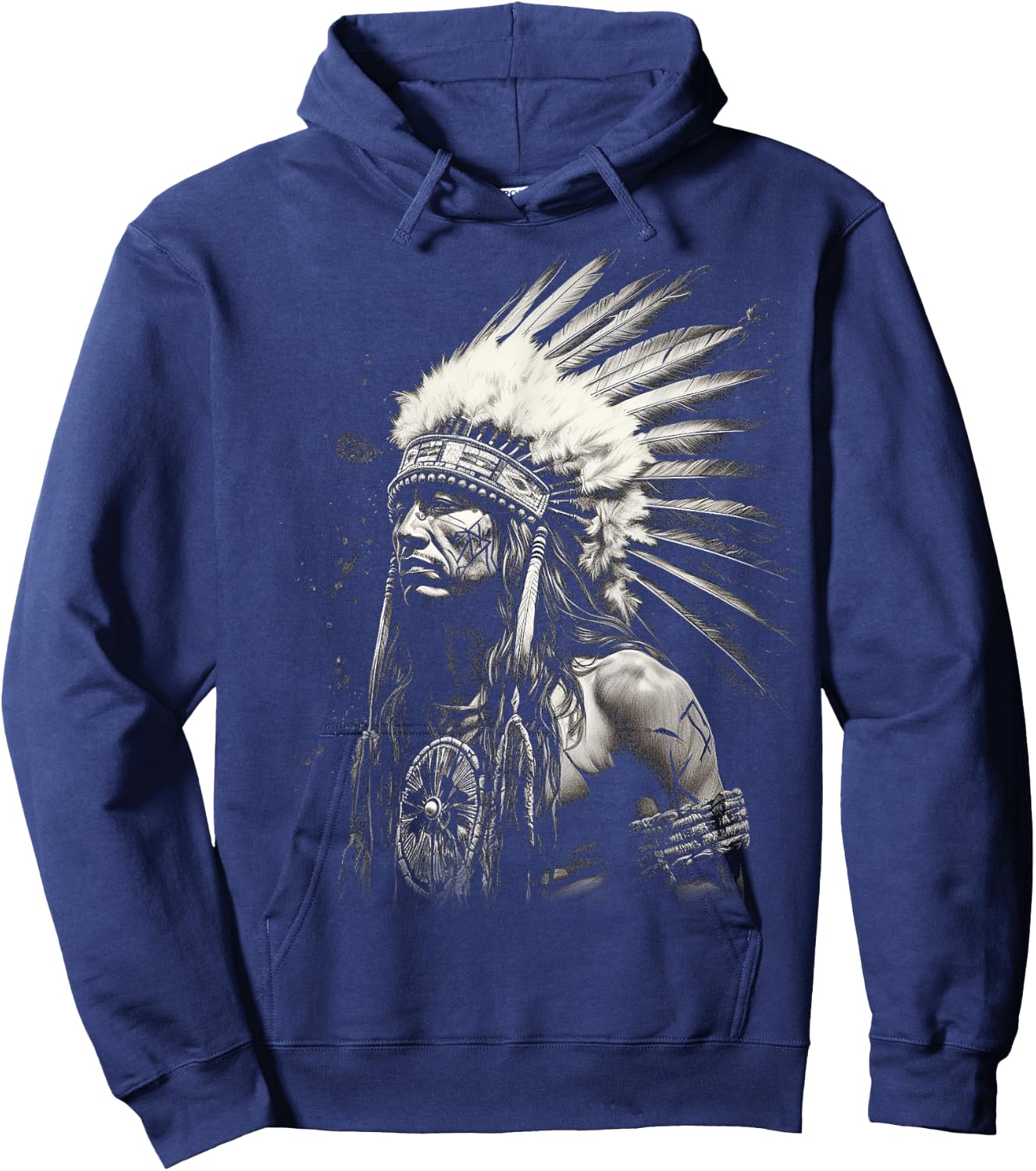 Native American Indian Design Warrior Native American Hoodie - Hoodie | Navy