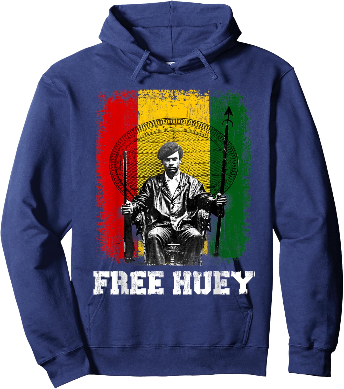 Free Huey - Black History & African Roots Afro Empowerment Hoodie - Hoodie | Navy