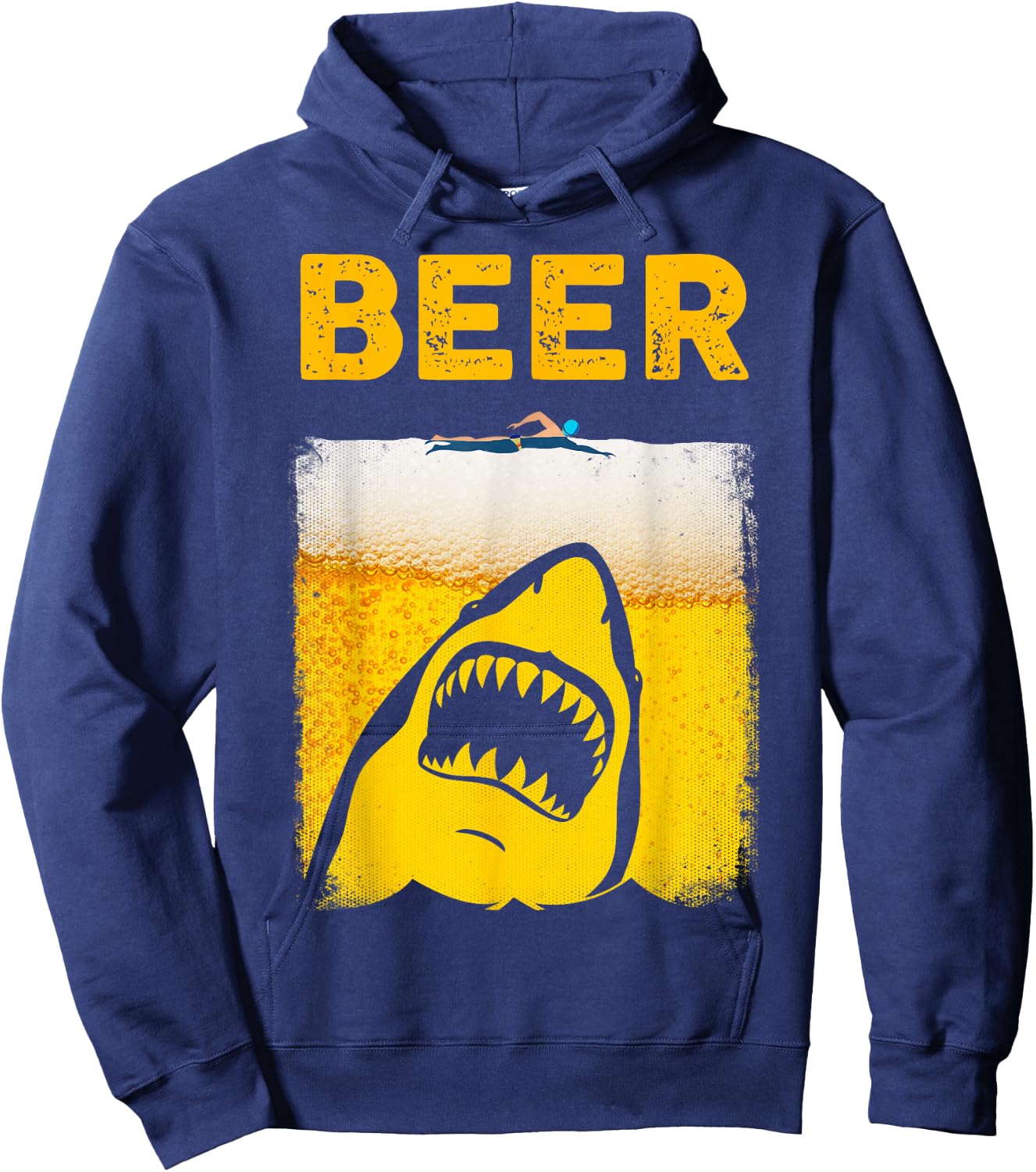 Beer Parody Shark Swimmer Great Funny Gift Beer Lovers Hoodie - Hoodie | Navy