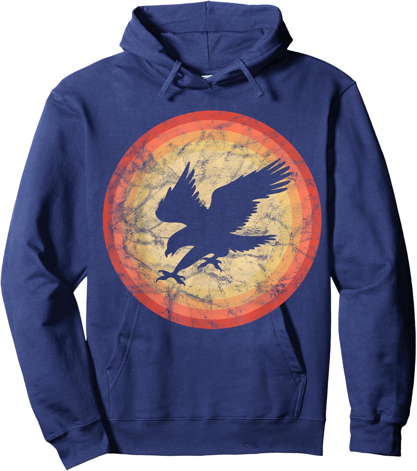 Vintage Retro Hawk Bird Sunset Hoodie - Hoodie | Navy
