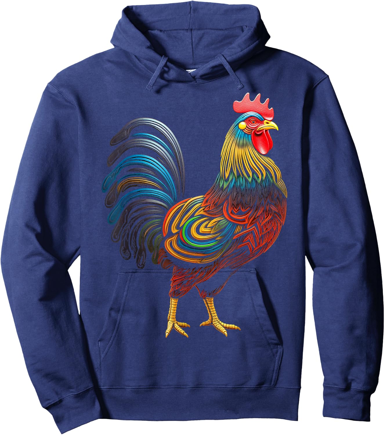 Chicken Abstract Colorful Art Animal Graphic Chicken Hoodie - Hoodie | Navy
