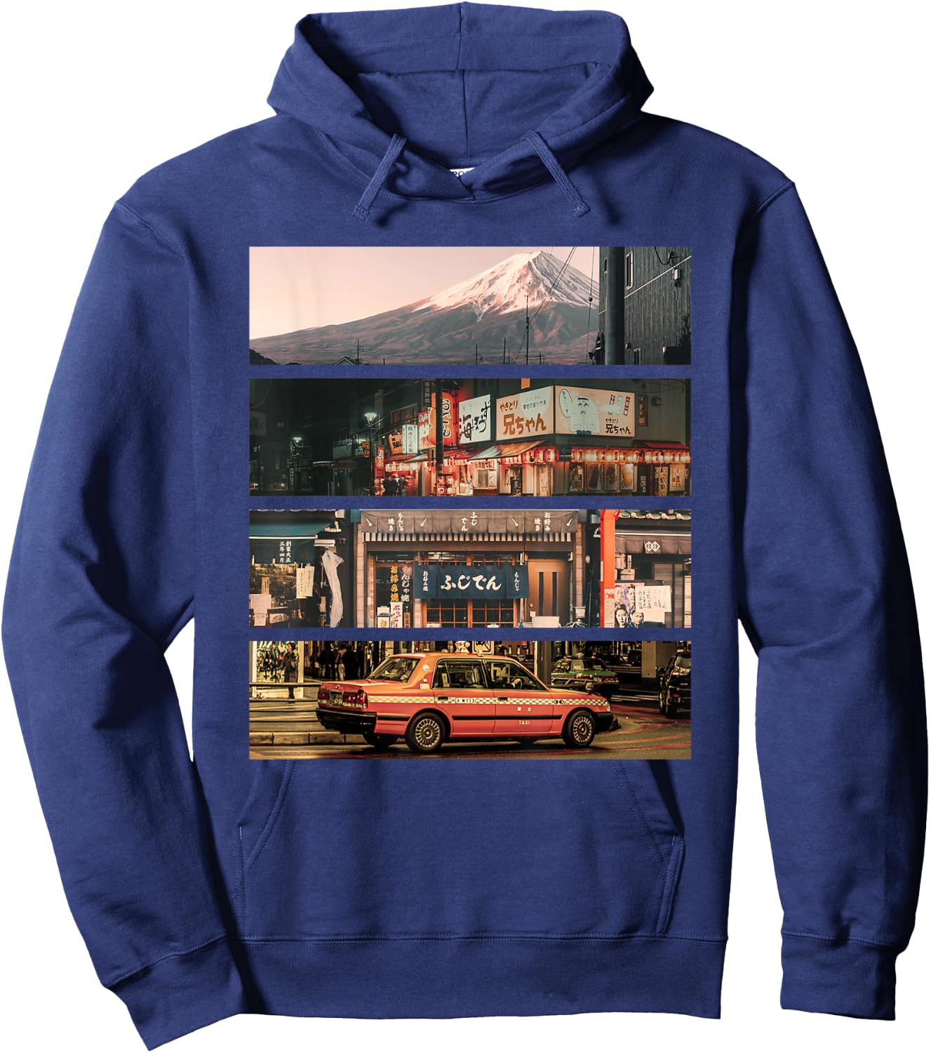 Aesthetic Style Vaporwave Japan 80s 90s Tokyo Osaka Hoodie - Hoodie | Navy
