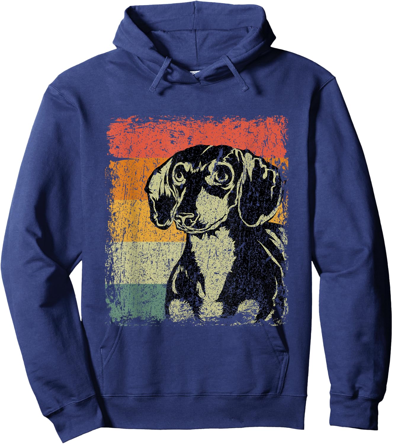 Retro Doxie Wiener Dog Gift Vintage Dachshund Men Women Kids Hoodie - Hoodie | Navy