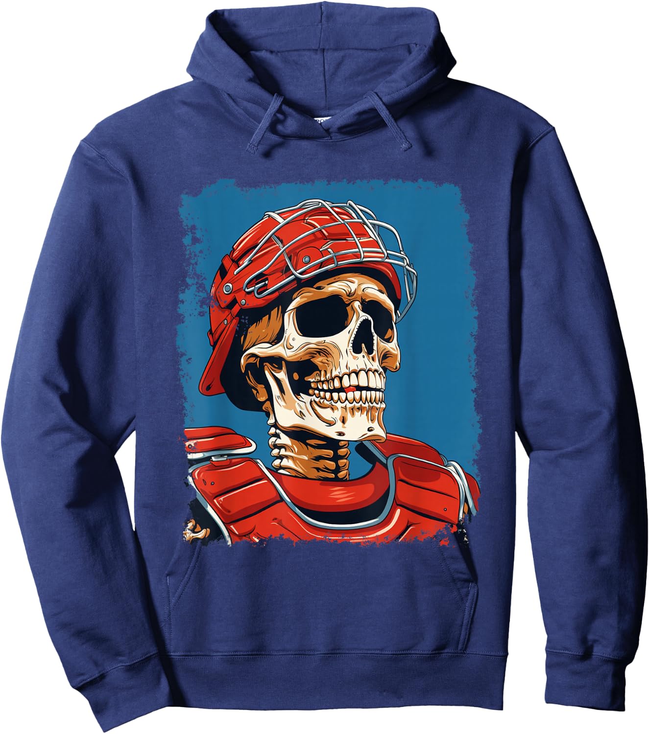 Softball Skeleton Baseball Catcher Hoodie - Hoodie | Navy