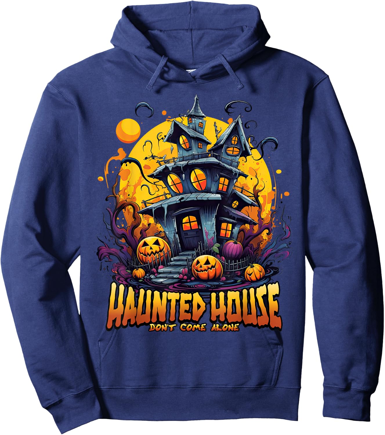 Haunted House Don't Come Alone - Scary Moonlit Pumpkins Kids Hoodie - Hoodie | Navy