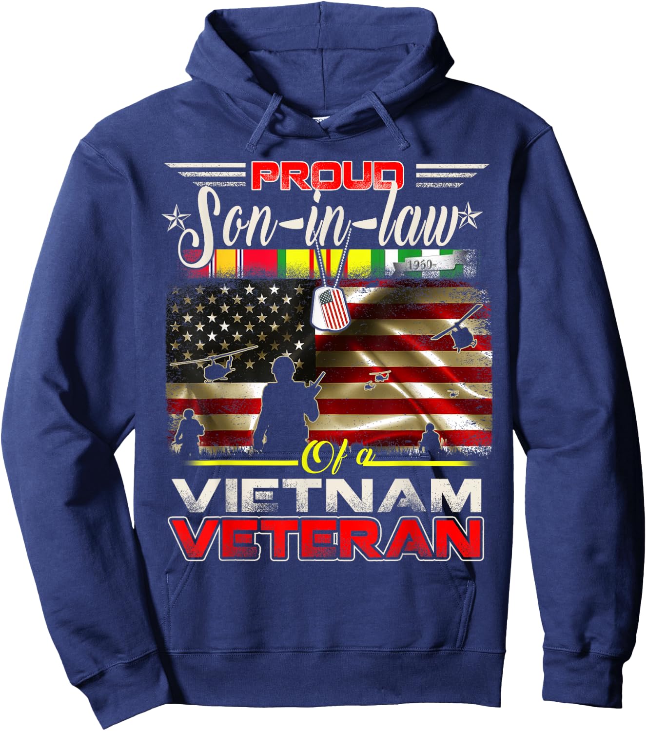 Proud Son-In-Law of Vietnam Veteran Gift Hoodie - Hoodie | Navy