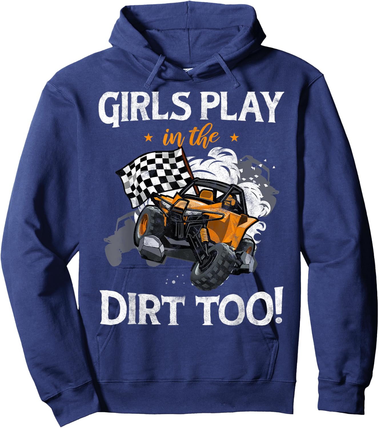 Girls Playing in the UTV Dirt Offroad SXS Racing Quad Lovers Hoodie - Hoodie | Navy