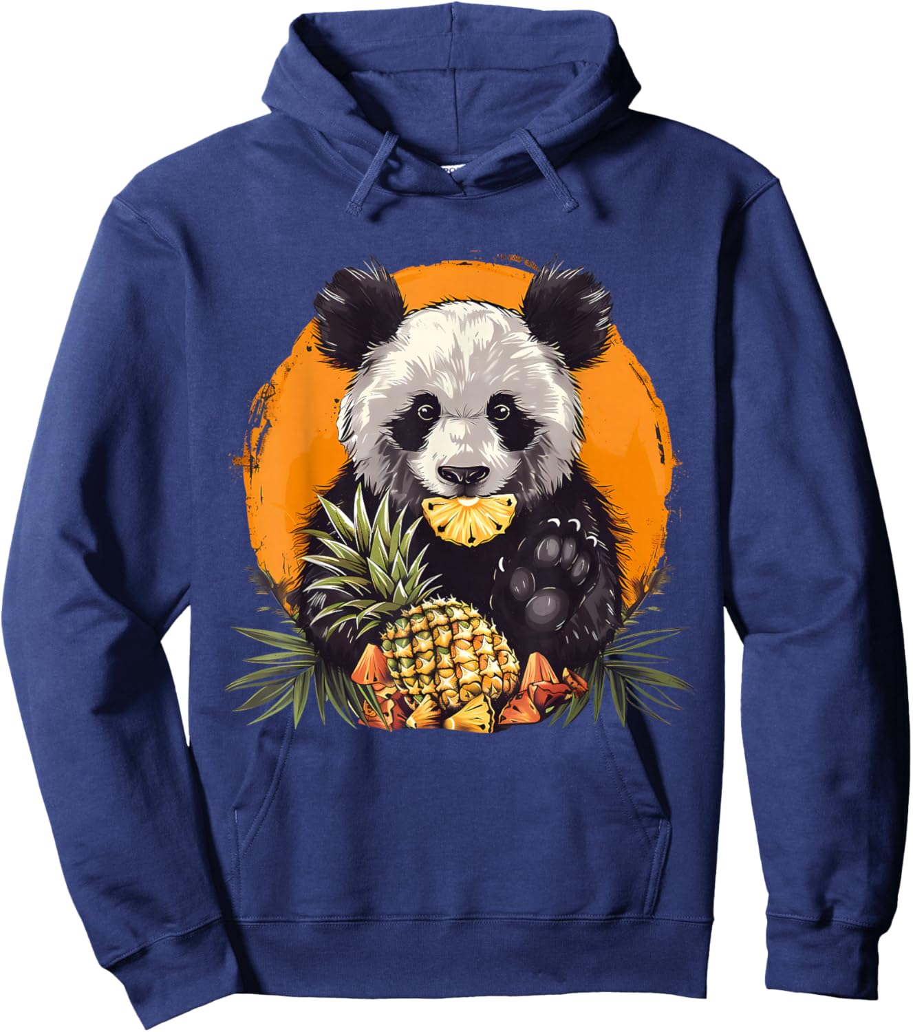 Pineapple Panda Bear Pineapples Fruit Drawing Animal Art Hoodie - Hoodie | Navy