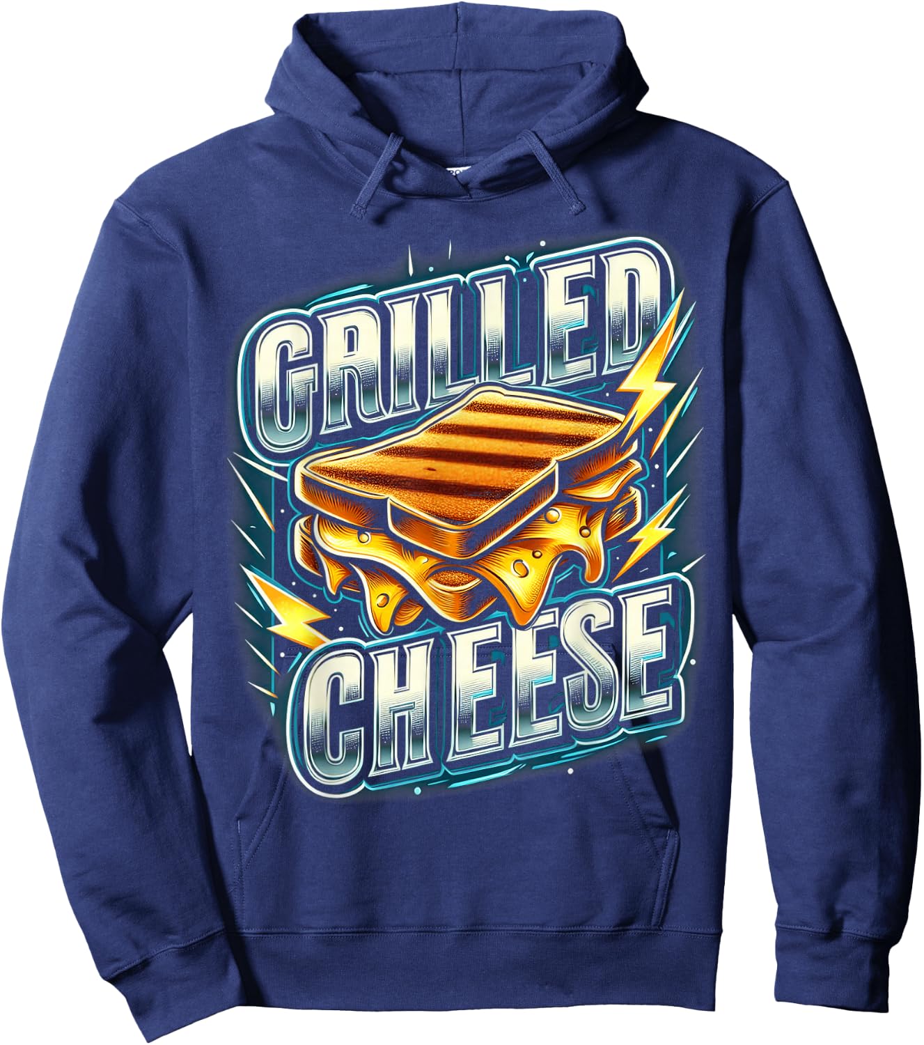 Barbecue Cheese Tea with Lightning and Flashes Funny Gourmet Hoodie - Hoodie | Navy