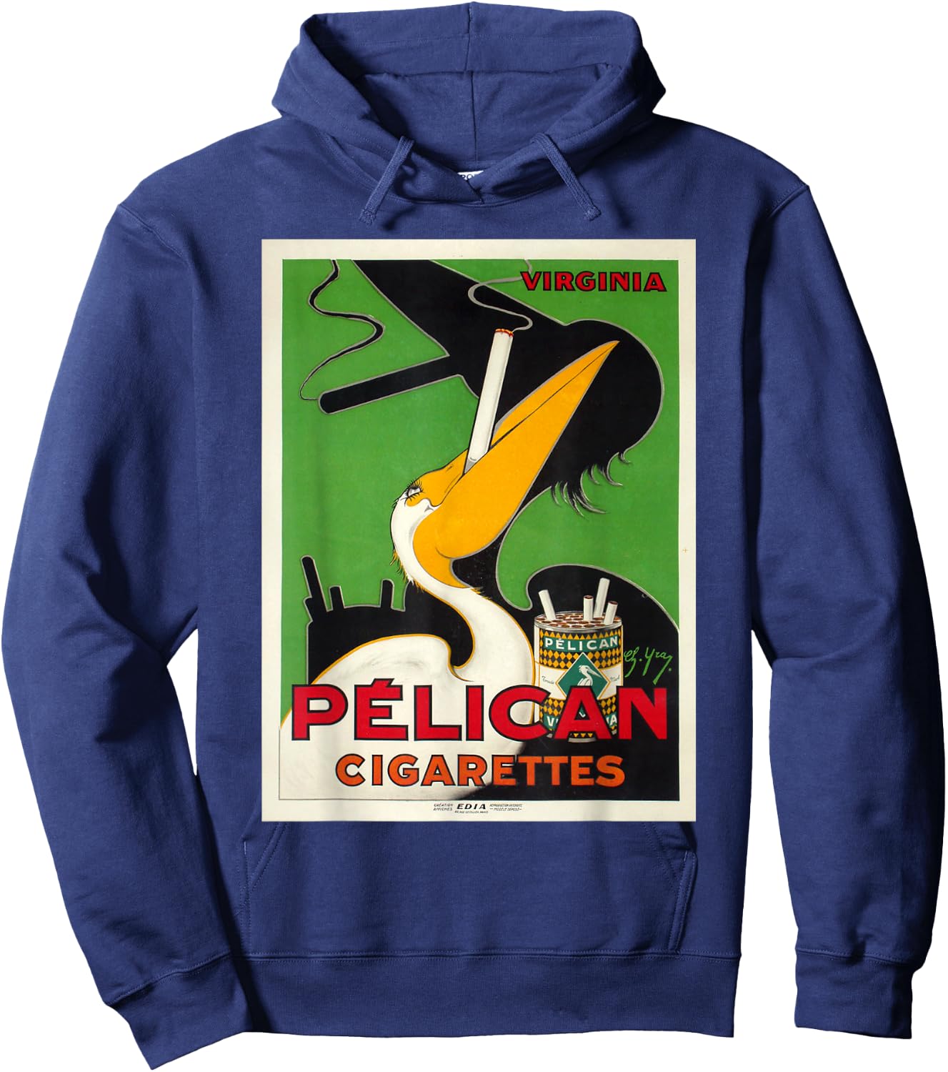 Retro Vintage Pelikan Cigarettes Virginia Poster Hoodie - Hoodie | Navy
