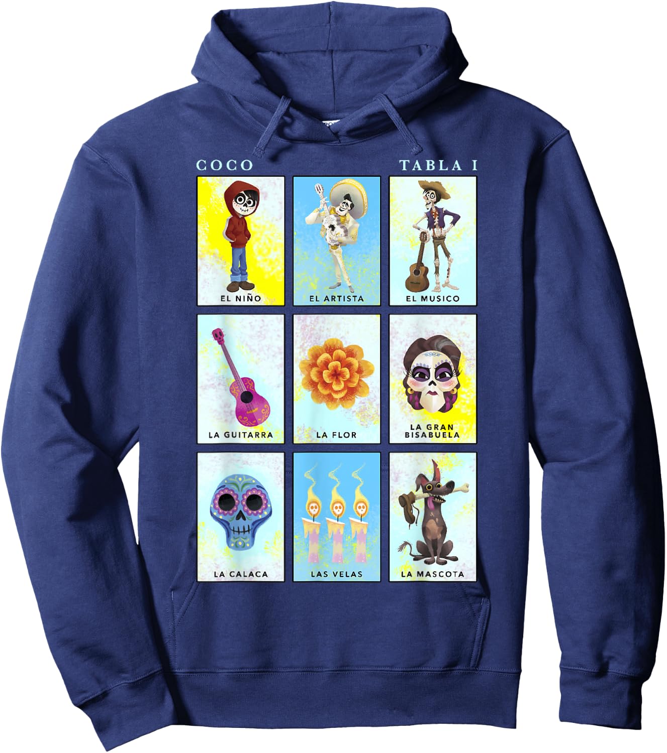 Disney Pixar Coco Group Shot Table 1 Panels Hoodie - Hoodie | Navy